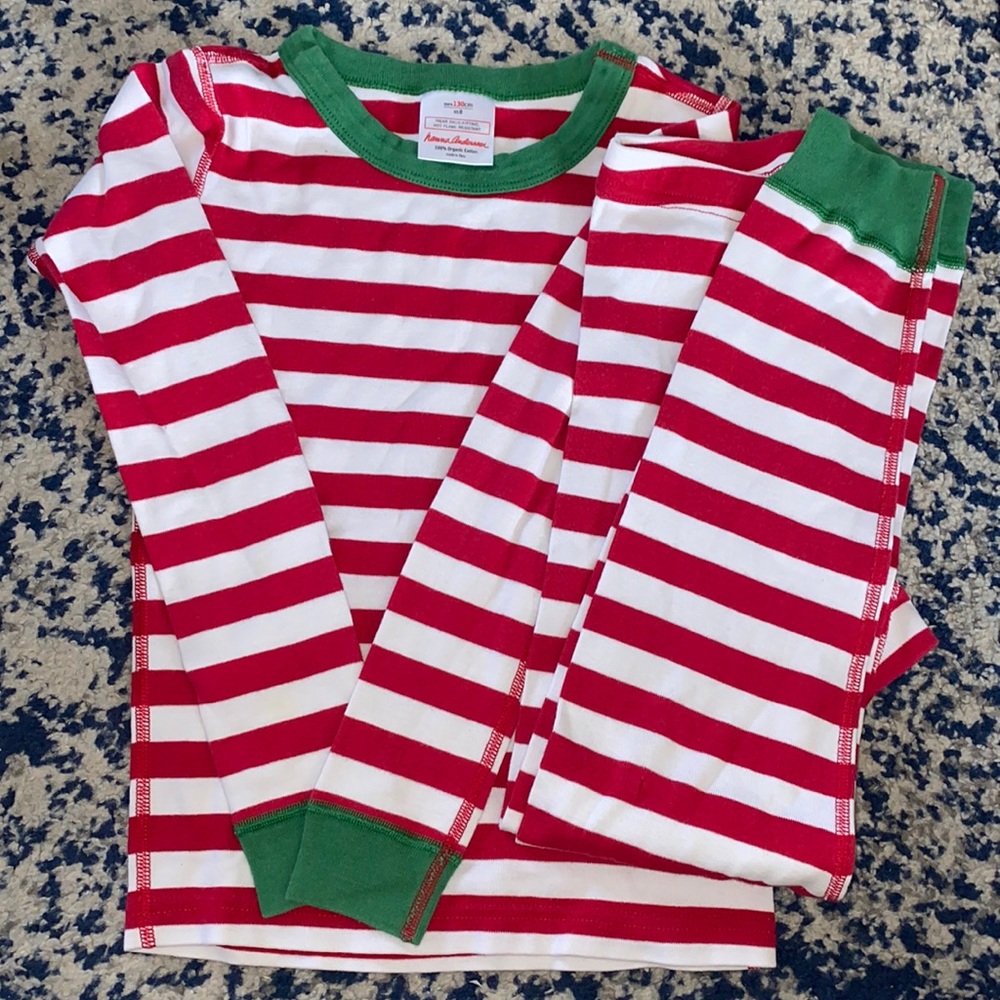 Hanna Andersson red green 130 8 long John pajama